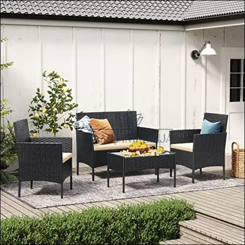 Lauko baldų komplektas (4 dalys) SM002 - €421 Save 30% __label:Pristatymas 5-14 d.d., color-pilka, color-smelio, lauko
