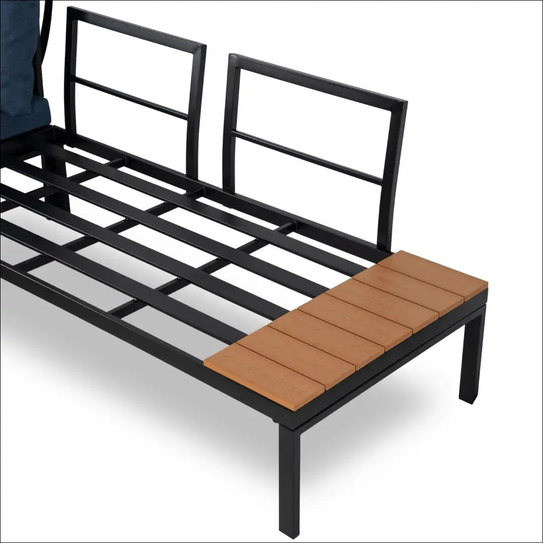 Lauko baldų komplektas iš kompozito juodos spalvos / tamsiai mėlynos TE586 - €536 Save 15% __label:Pristatymas 5-14