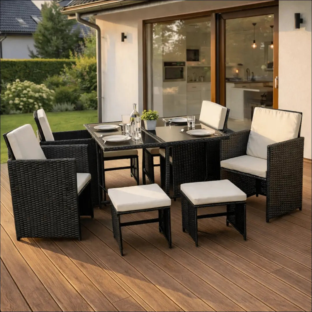 Lauko baldų komplektas juodos spalvos / kreminės TE1231 - €615 Save 15% __label:Pristatymas 5-14 d.d., elite, over-200,