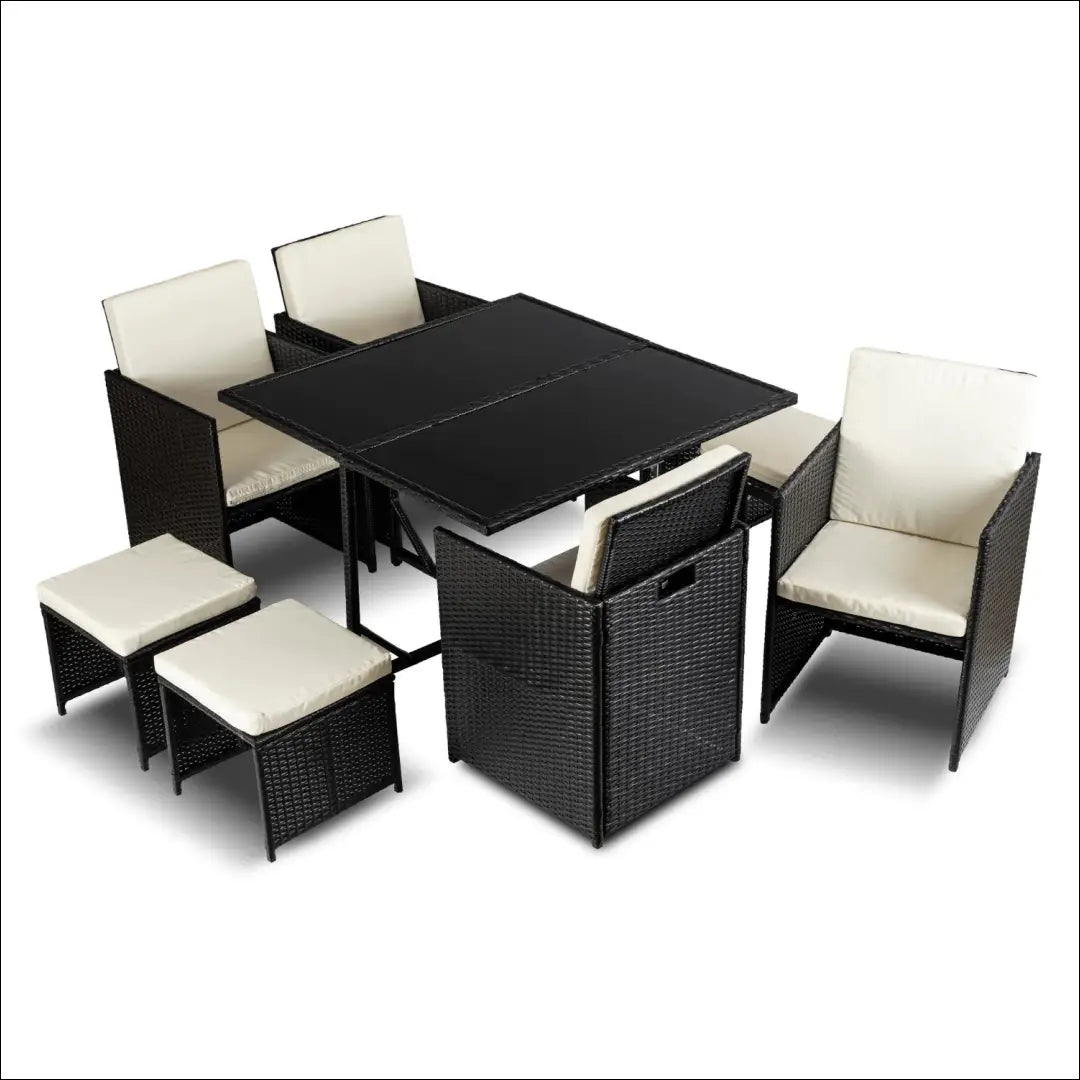 Lauko baldų komplektas juodos spalvos / kreminės TE1231 - €615 Save 15% __label:Pristatymas 5-14 d.d., elite, over-200,