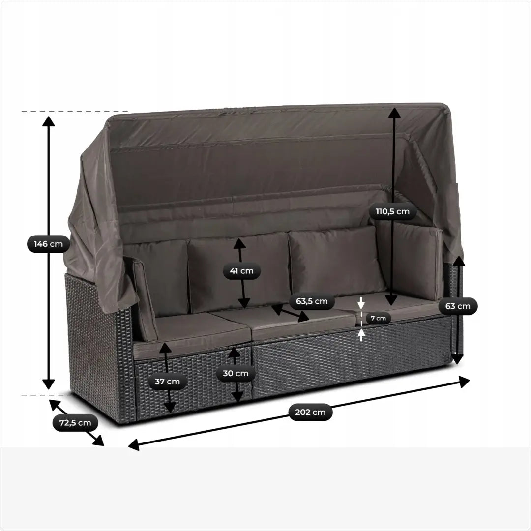 Lauko baldų komplektas juodos spalvos / rudos TE1217 - €647 Save 15% __label:Pristatymas 5-14 d.d., elite, Meble