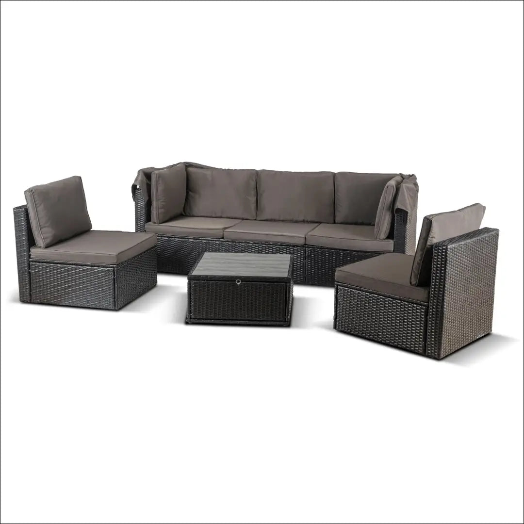 Lauko baldų komplektas juodos spalvos / rudos TE1217 - €647 Save 15% __label:Pristatymas 5-14 d.d., elite, Meble