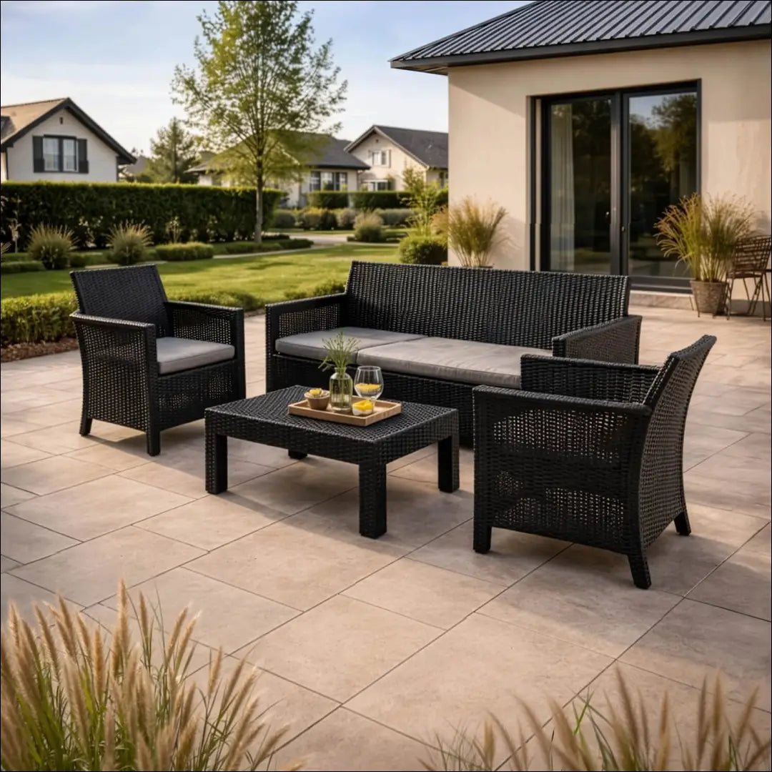Lauko baldų komplektas juodos spalvos TE1183 - €333 Save 15% __label:Pristatymas 5-14 d.d., elite, Meble ogrodowe,