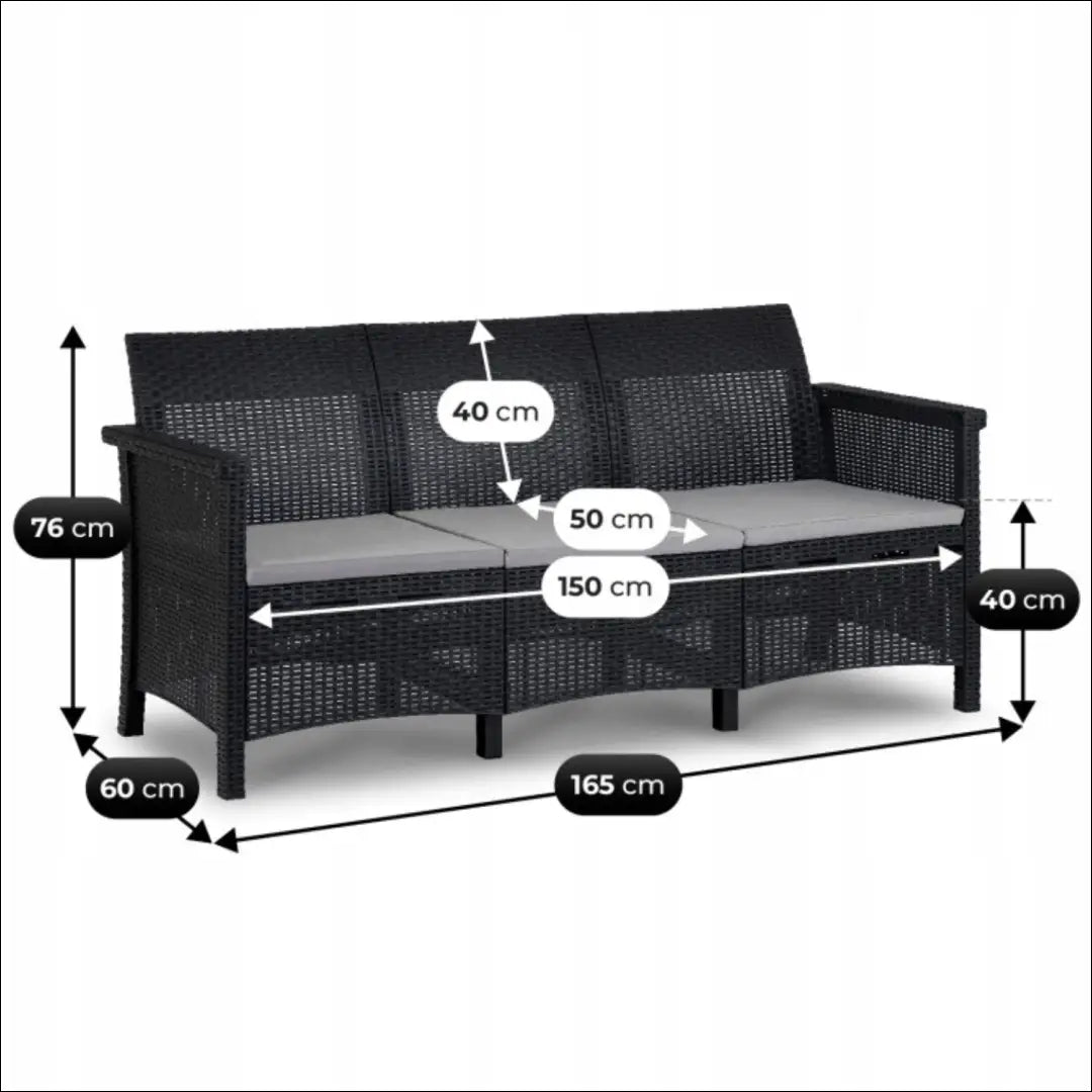 Lauko baldų komplektas juodos spalvos TE1183 - €333 Save 15% __label:Pristatymas 5-14 d.d., elite, Meble ogrodowe,