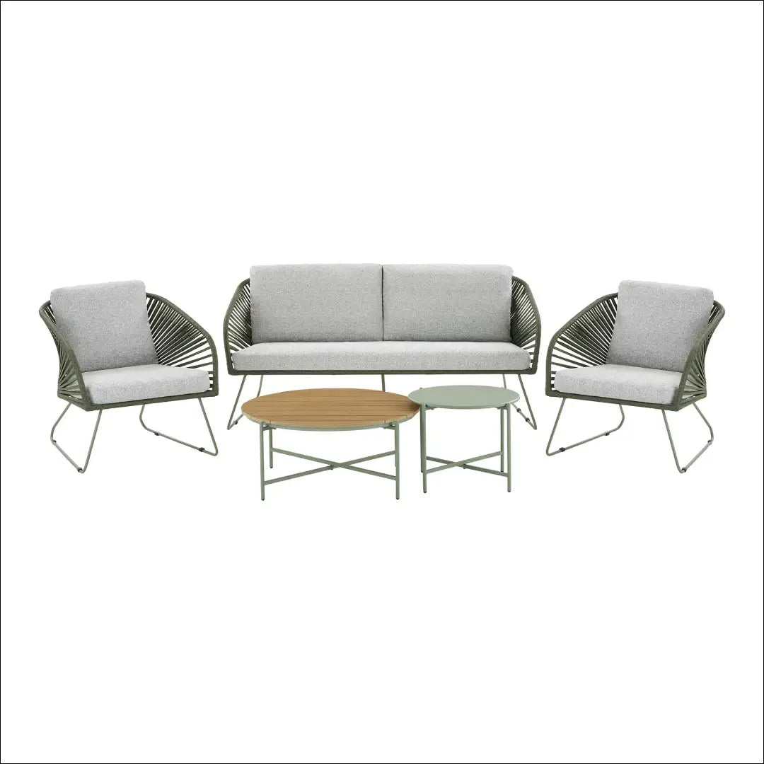 Lauko baldų komplektas pilka žalia su pagalvėlėmis RD1127 - €1,104 Save 15% __label:Pristatymas 5-14 d.d., Loungeset,