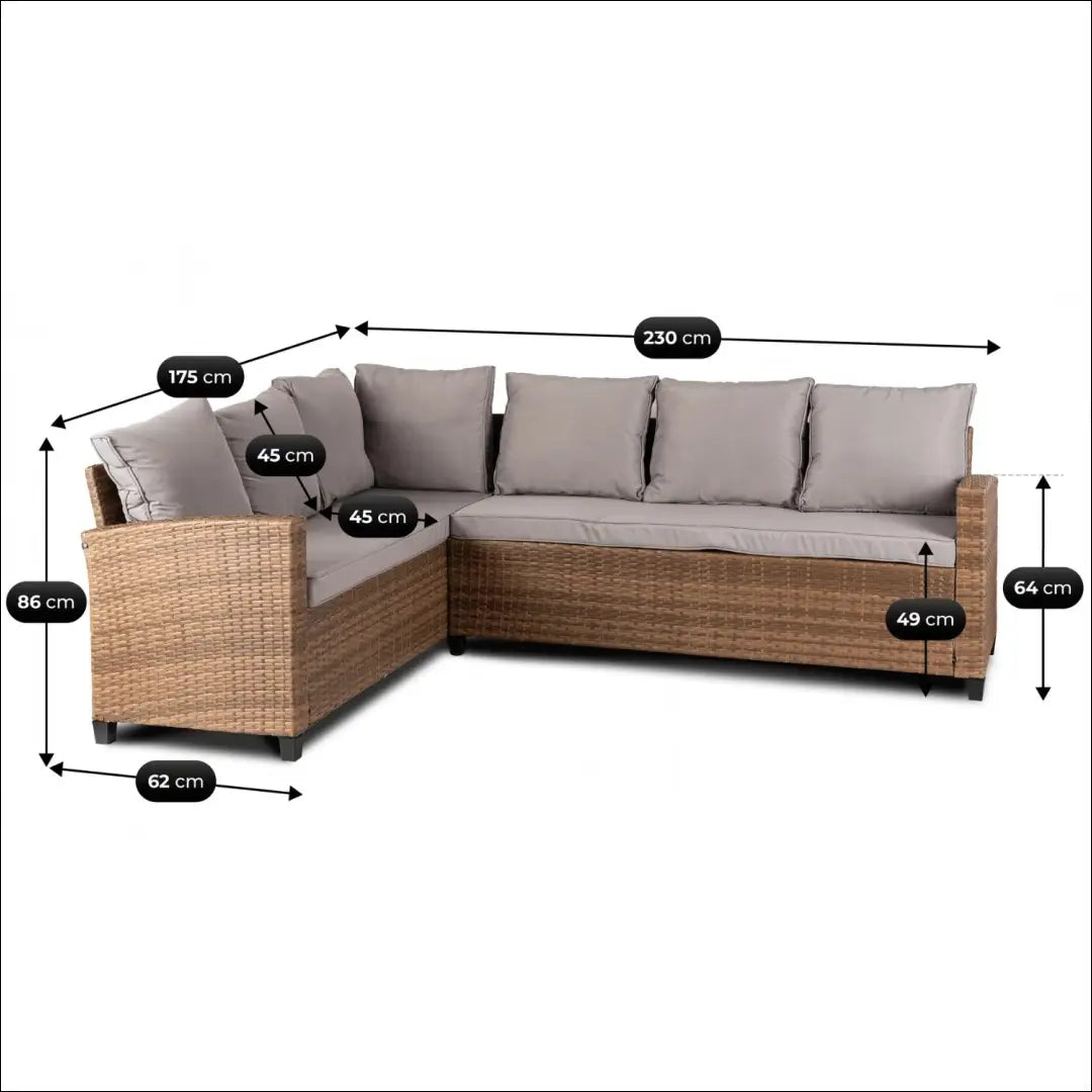 Lauko baldų komplektas pilkos spalvos / rudos TE1184 - €676 Save 15% __label:Pristatymas 5-14 d.d., elite, Meble