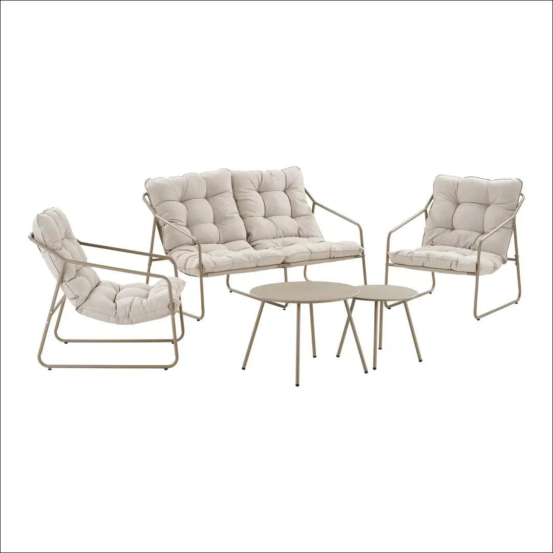 Lauko baldų komplektas plienas smėlio spalvos su pagalvėlėmis RD1123 - €404 Save 15% __label:Pristatymas 5-14 d.d.,