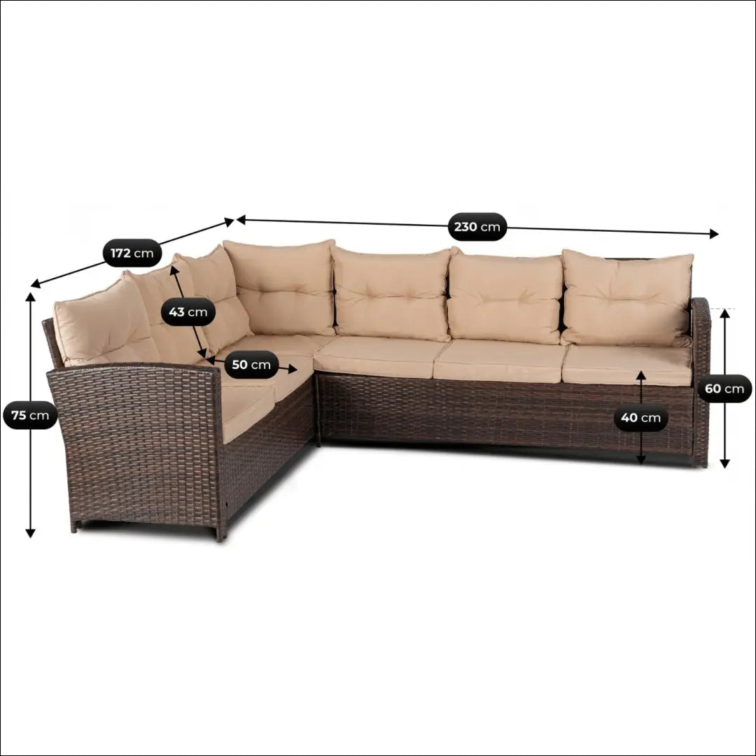 Lauko baldų komplektas smėlio spalvos / rudos TE1210 - €612 Save 15% __label:Pristatymas 5-14 d.d., elite, over-200,