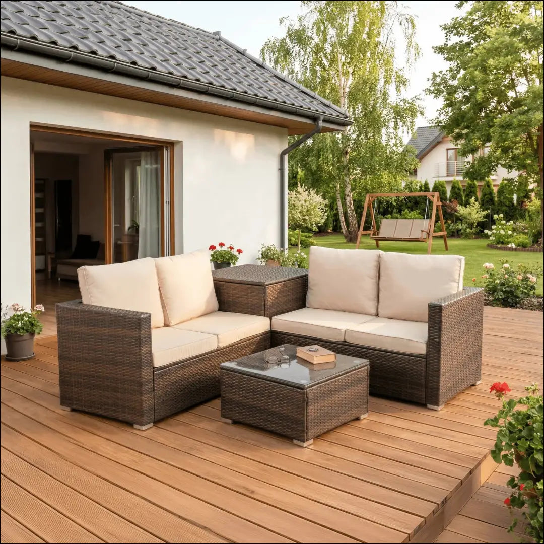 Lauko baldų komplektas smėlio spalvos / rudos TE1212 - €469 Save 15% __label:Pristatymas 5-14 d.d., elite, Meble