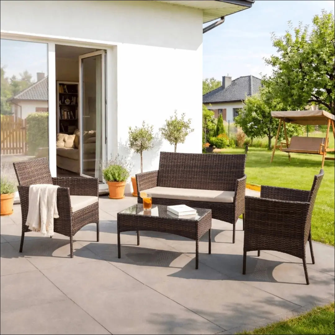 Lauko baldų komplektas smėlio spalvos / rudos TE1219 - €181 Save 15% 100-200, __label:Pristatymas 5-14 d.d., elite,