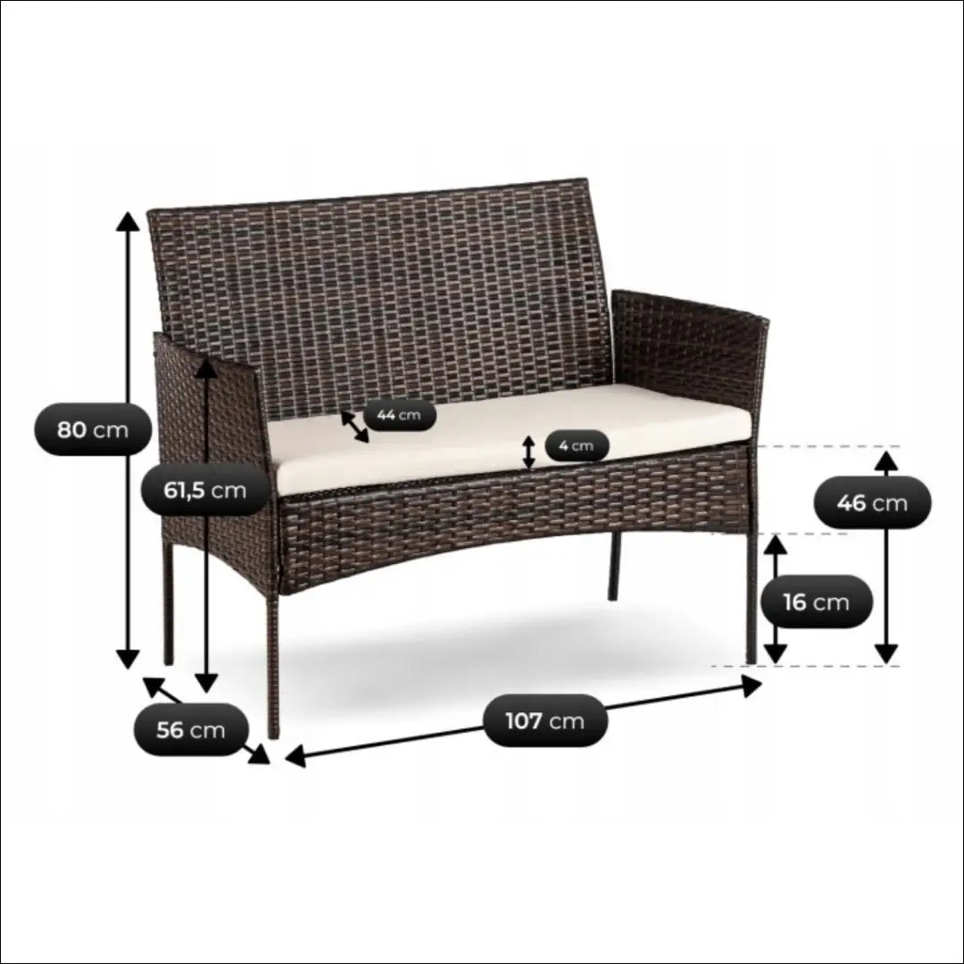 Lauko baldų komplektas smėlio spalvos / rudos TE1219 - €181 Save 15% 100-200, __label:Pristatymas 5-14 d.d., elite,