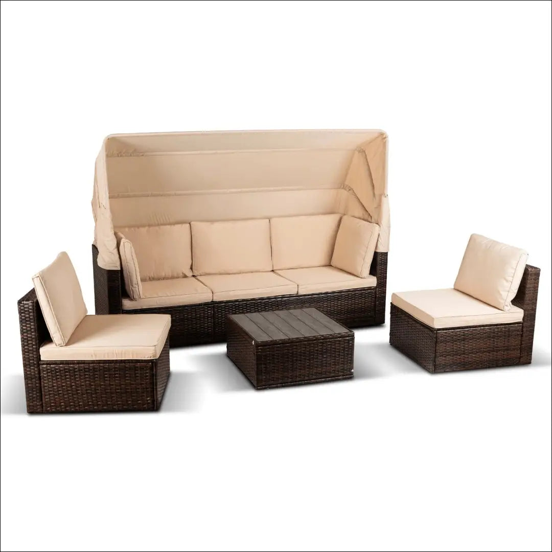 Lauko baldų komplektas smėlio spalvos / rudos TE1229 - €682 Save 15% __label:Pristatymas 5-14 d.d., elite, Meble