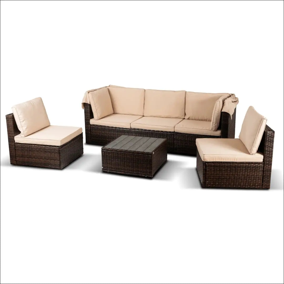 Lauko baldų komplektas smėlio spalvos / rudos TE1229 - €682 Save 15% __label:Pristatymas 5-14 d.d., elite, Meble