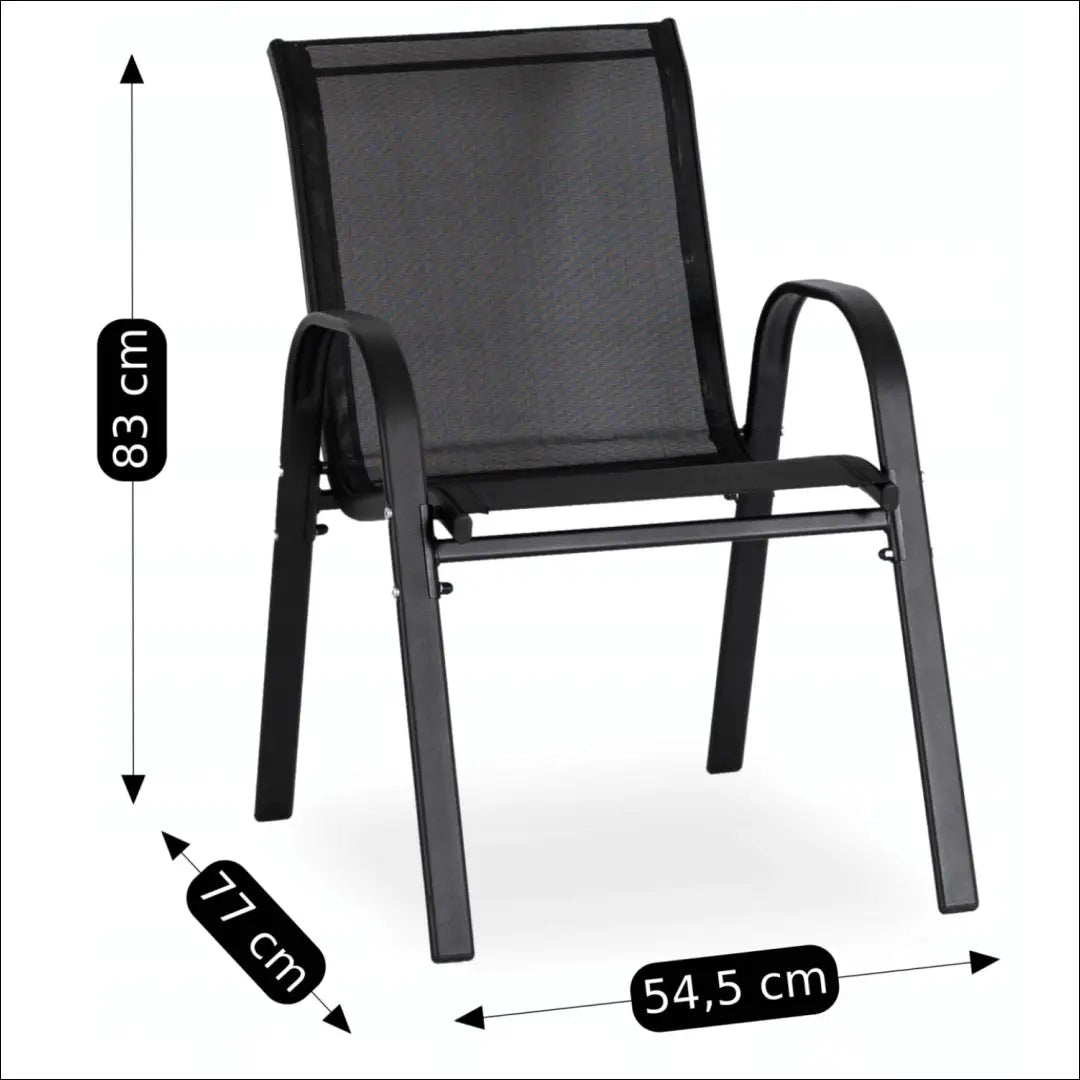 Lauko baldų komplektas su tinklelio atlošu juodos spalvos TE545 - €124 Save 15% 100-200, __label:Pristatymas 5-14 d.d.,