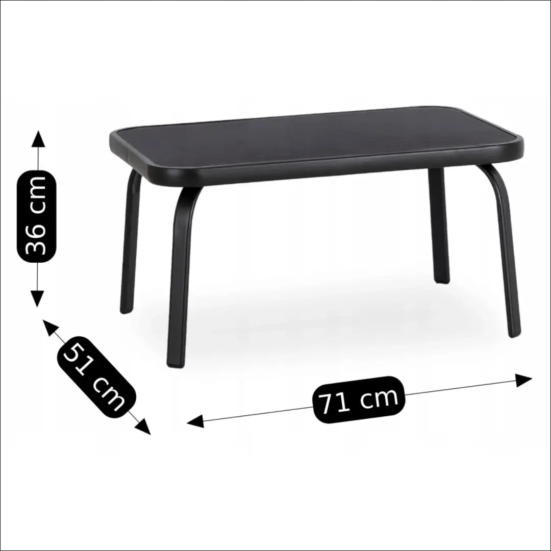 Lauko baldų komplektas su tinklelio atlošu juodos spalvos TE545 - €124 Save 15% 100-200, __label:Pristatymas 5-14 d.d.,