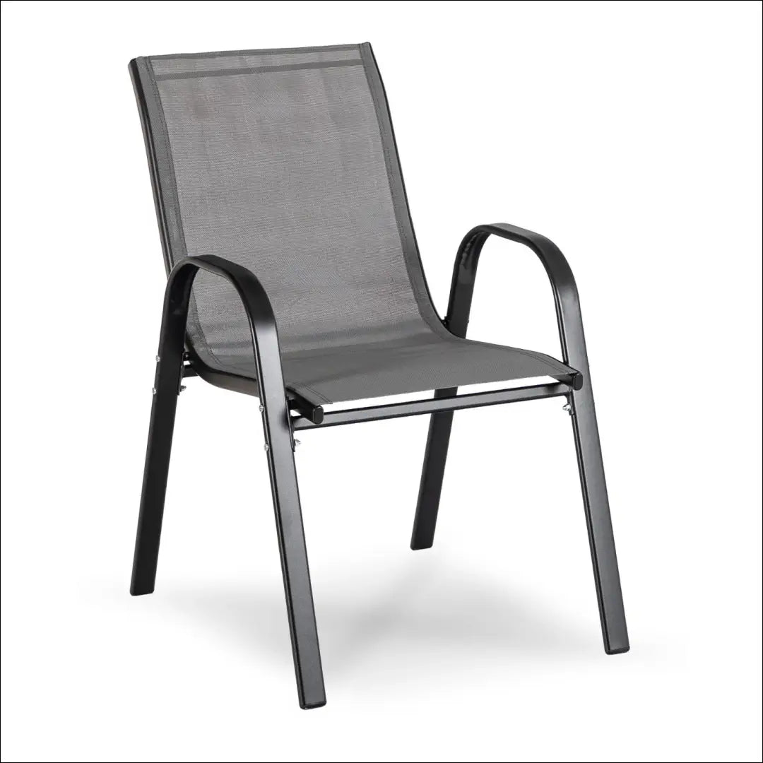 Lauko baldų komplektas su tinklelio atlošu pilkos spalvos / juodos TE1218 - €124 Save 15% 100-200, __label:Pristatymas