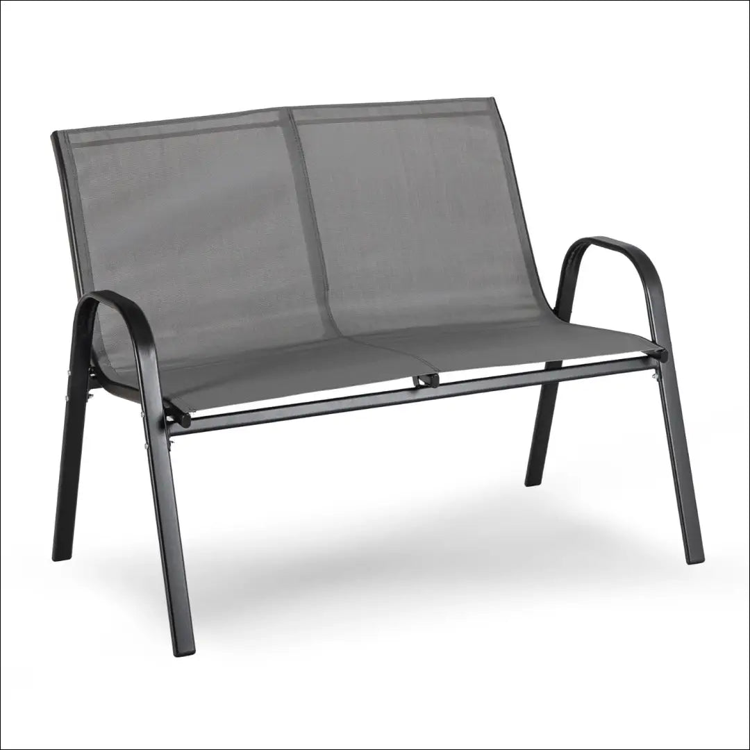 Lauko baldų komplektas su tinklelio atlošu pilkos spalvos / juodos TE1218 - €124 Save 15% 100-200, __label:Pristatymas