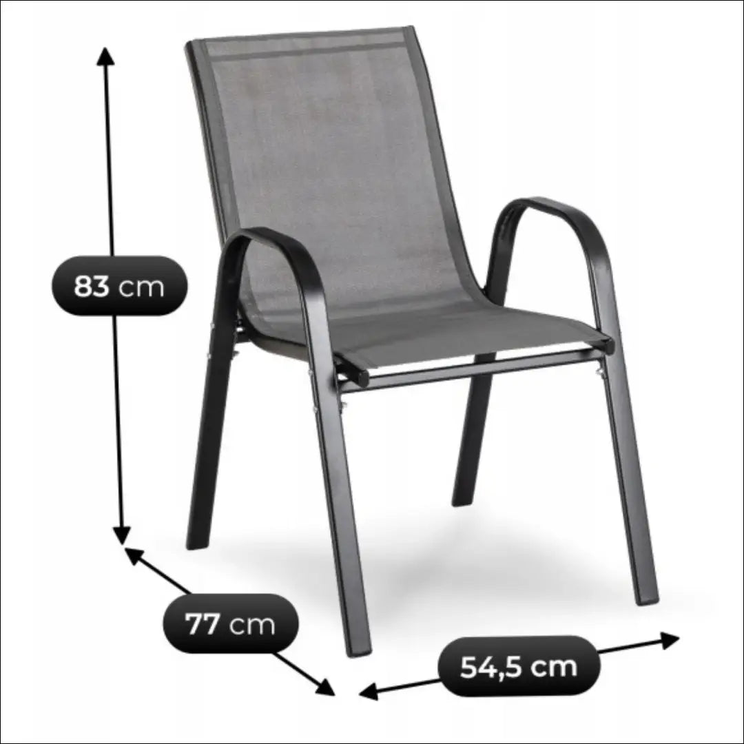 Lauko baldų komplektas su tinklelio atlošu pilkos spalvos / juodos TE1218 - €124 Save 15% 100-200, __label:Pristatymas