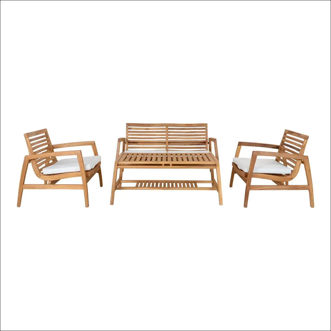 Lauko baldų komplektas tikmedis natūralaus medžio drožlės su pagalvėlėmis RD1050 - €1,462 Save 15% __label:Pristatymas