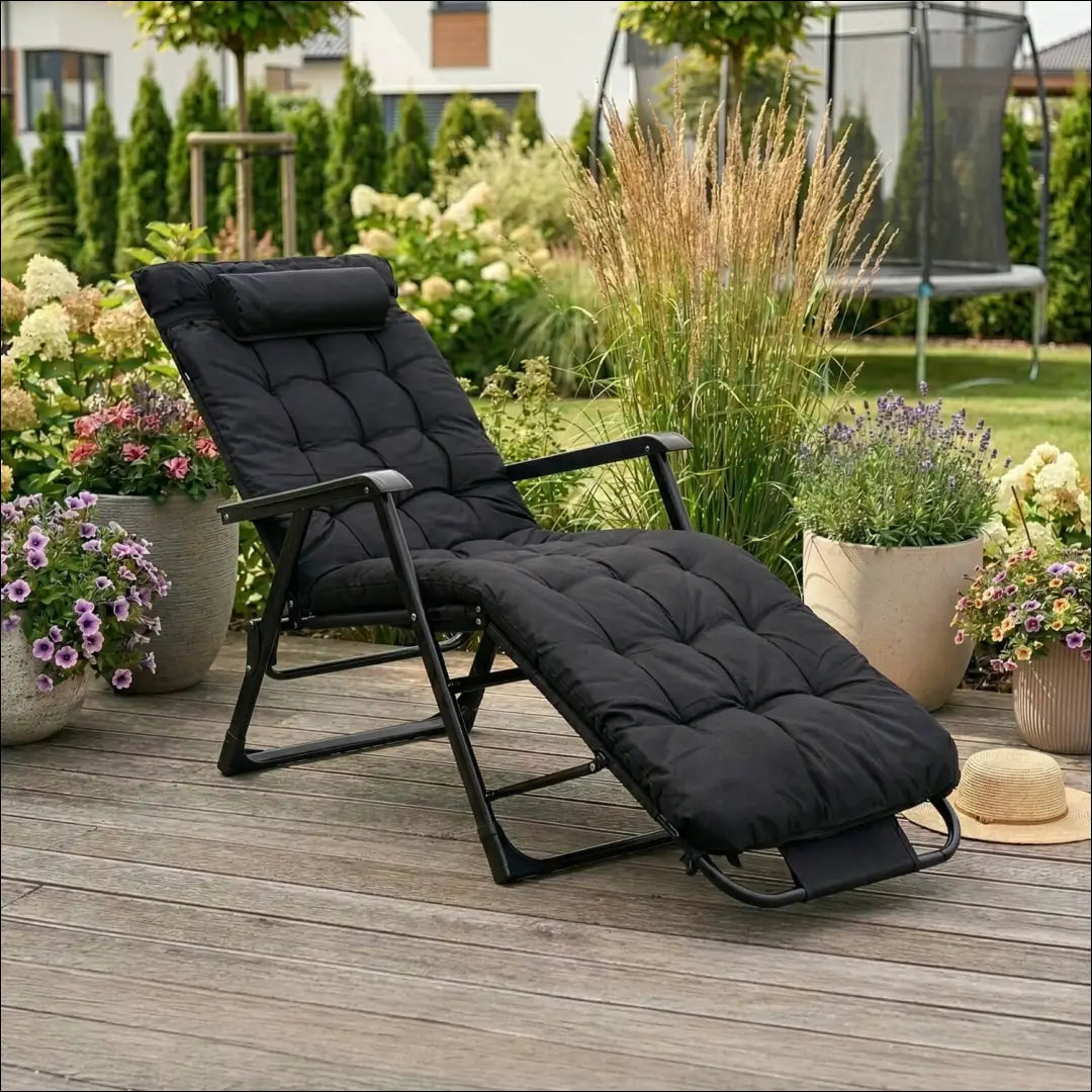 Lauko fotelis su audiniu juodos spalvos TE537 - €67 Save 15% 50-100, __label:Pristatymas 5-14 d.d., elite, Meble