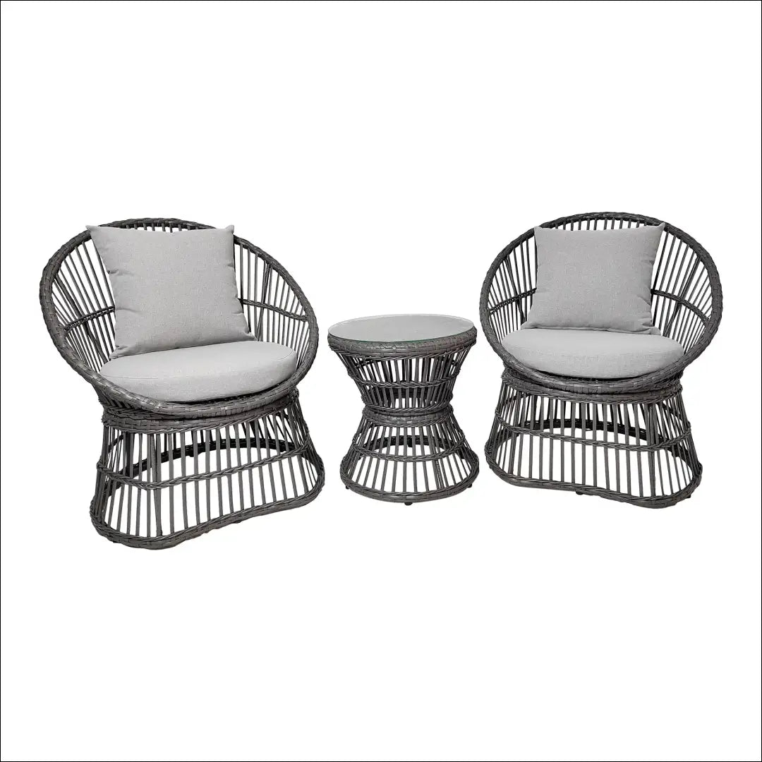 Lauko komplektas rotangas pilkas su pagalvėlėmis RD1126 - €390 Save 15% __label:Pristatymas 5-14 d.d., Loungeset,