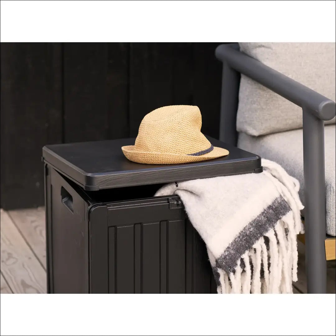 Lauko pagalvėlių dėžė plastikinė juoda 42,8x42,8x46,4 cm 76 L RD1181 - €41 Save 15% 25-50, __label:Pristatymas 5-14