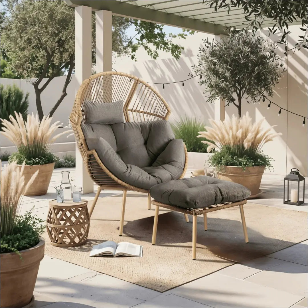 Lauko poilsio fotelis iš ratano pilkos spalvos TE571 - €330 Save 15% __label:Pristatymas 5-14 d.d., elite, Fotele