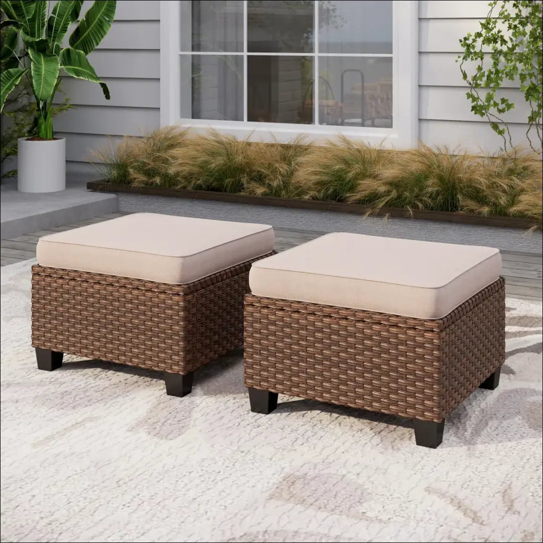 Lauko pufų komplektas (2vnt) LI835 - €114 Save 50% 100-200, __label:Pristatymas 1-2 d.d., color-kremas, color-ruda,