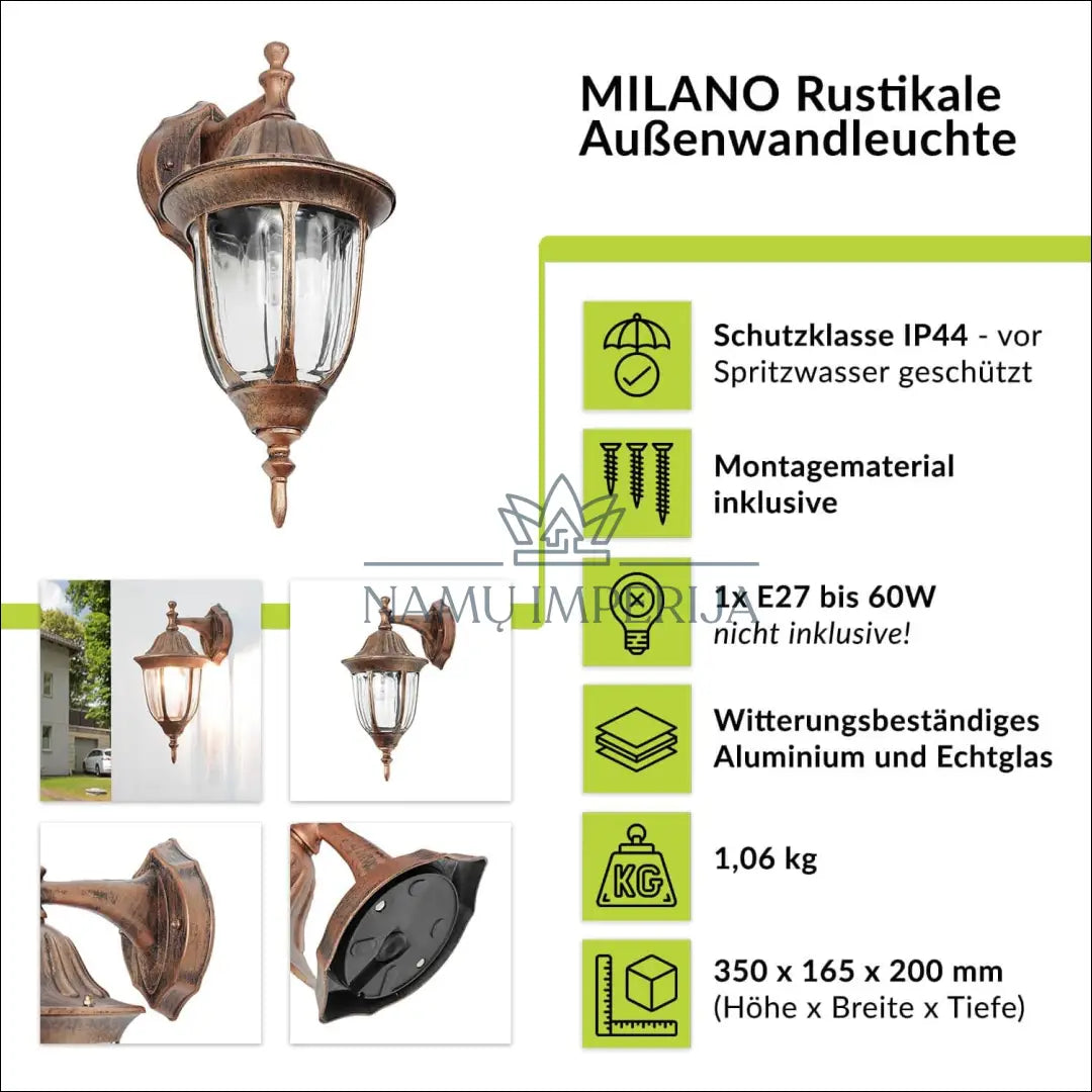 Lauko sieninis šviestuvas DI9800 €34 Save 50% 25 50, __label:Pristatymas 1 2 d.d., color ruda, interjeras, lauko baldai