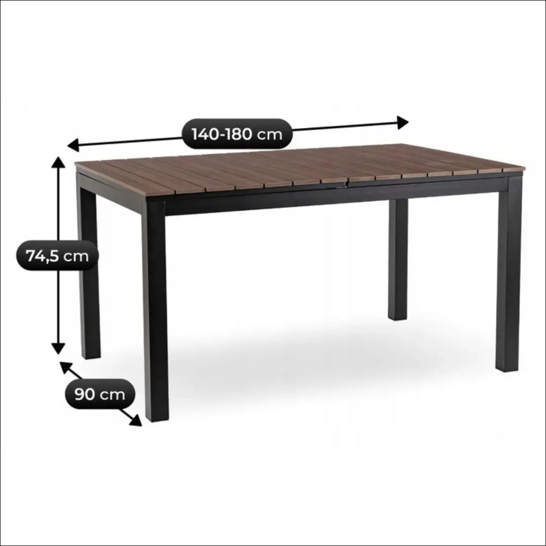 Lauko stalas iš kompozito juodos spalvos / riešuto 140-180 cm TE1170 - €334 Save 15% __label:Pristatymas 5-14 d.d.,