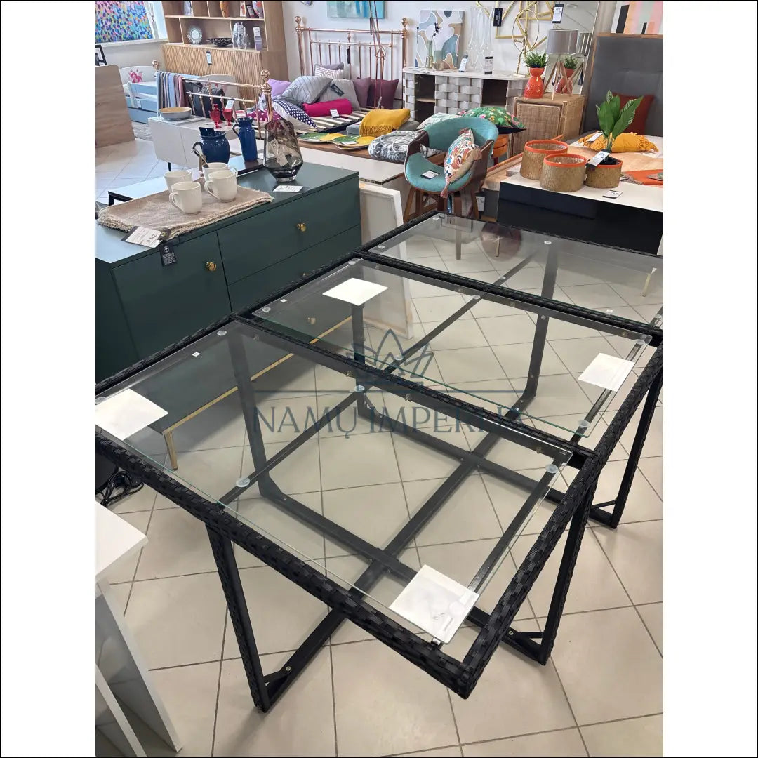 Lauko stalas LI744 - €130 Save 50% 100-200, __label:Pristatymas 1-2 d.d., color-juoda, lauko baldai, lauko-stalai €100