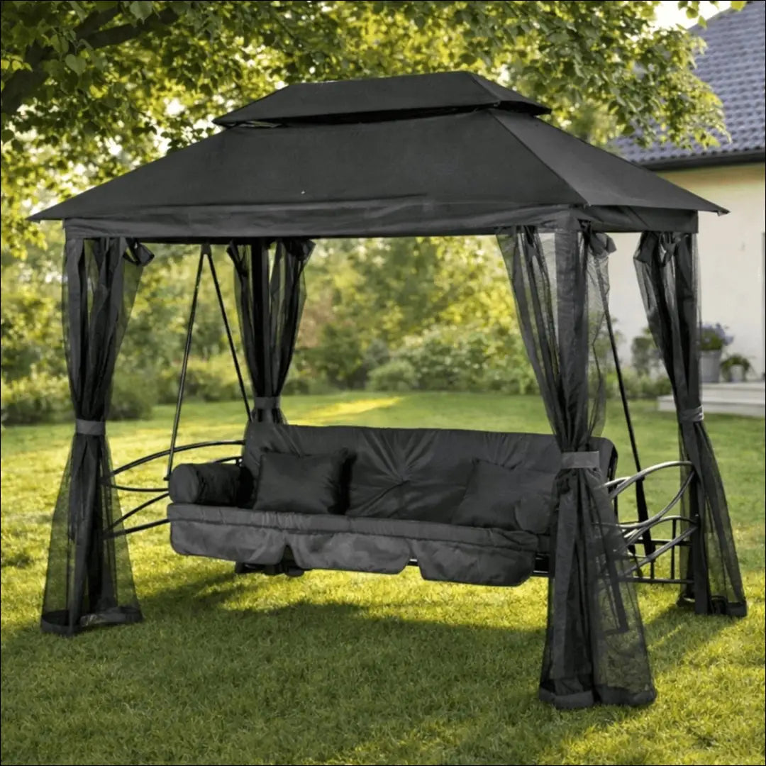 Lauko sūpynės su hidrofobiniu audiniu juodos spalvos / pilkos TE1242 - €546 Save 15% __label:Pristatymas 5-14 d.d.,