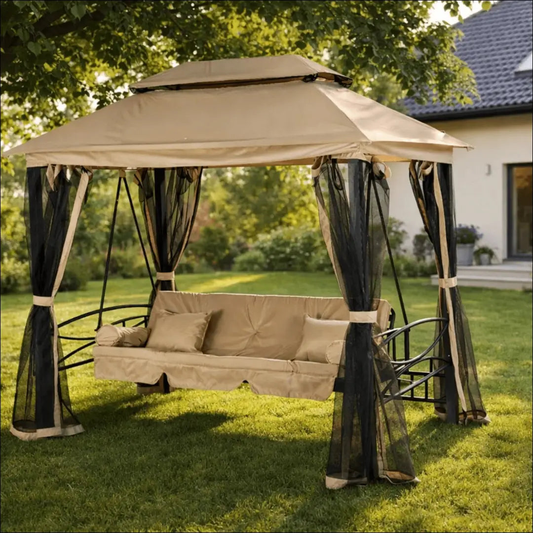 Lauko sūpynės su hidrofobiniu audiniu juodos spalvos / smėlio TE1241 - €546 Save 15% __label:Pristatymas 5-14 d.d.,