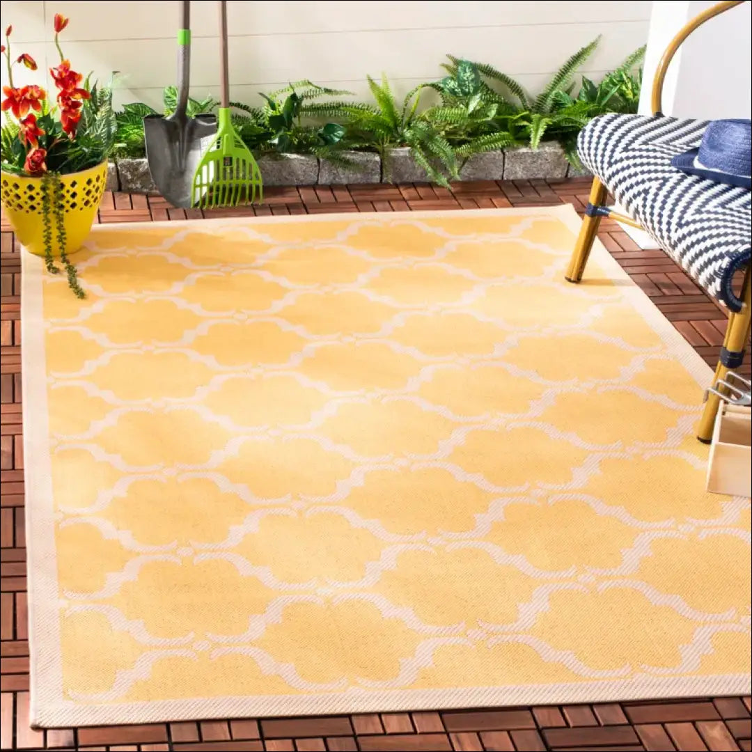 Lauko/terasos kilimas RU1390 - €130 Save 50% 100-200, __label:Pristatymas 1-2 d.d., color-geltona, Dydis-200-x-290-cm,