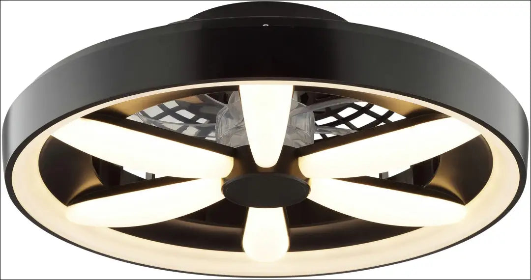 LED lubinis šviestuvas - ventiliatorius DI12434 - €70 Save 50% 50-100, __label:Pristatymas 1-2 d.d., color-juoda,