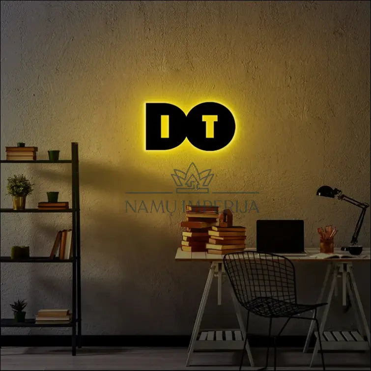 LED sienos dekoracija DI5335 - €14 Save 55% __label:Pristatymas 1-2 d.d., color-juoda, material-mediena, pazeistas,