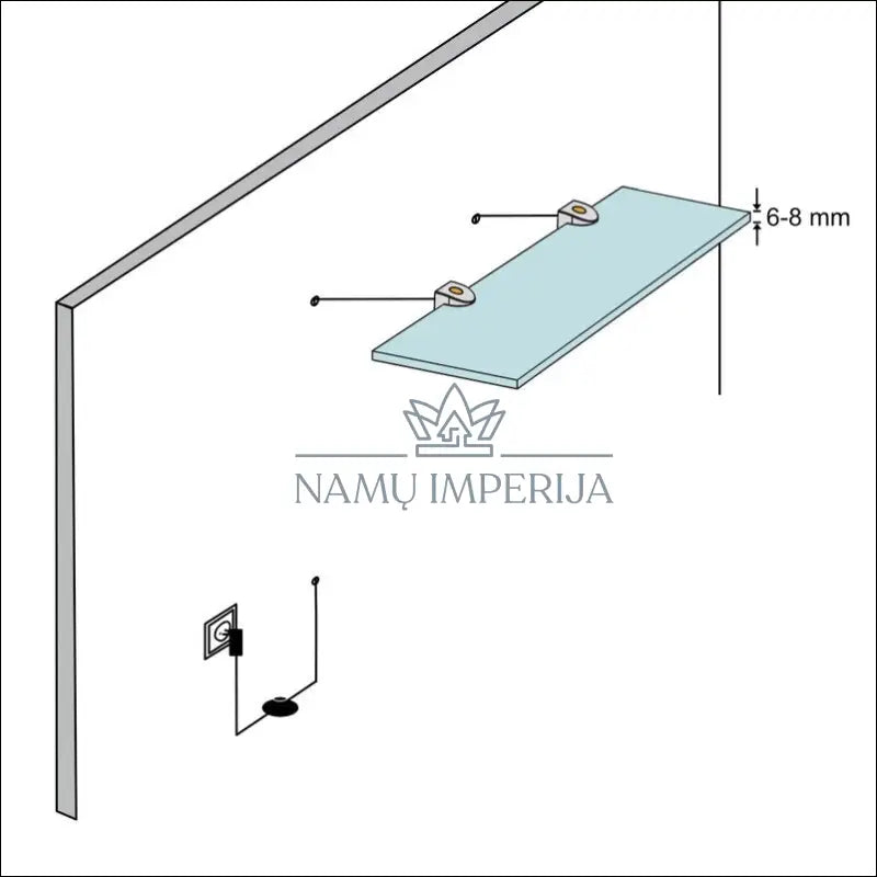 LED stiklinė lentyna SI317 - €36 Save 65% 25-50, __label:Pristatymas 1-2 d.d., biuro-baldai, biuro-lentynos,