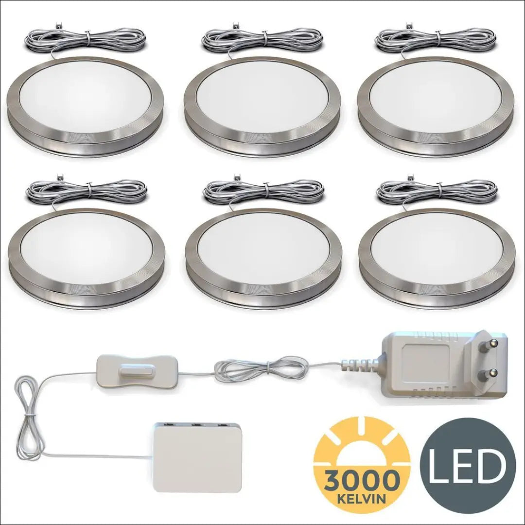 LED šviestuvų rinkinys (6vnt) DI12353 - €27 Save 50% 25-50, __label:Pristatymas 1-2 d.d., color-sidabrine, interjeras,