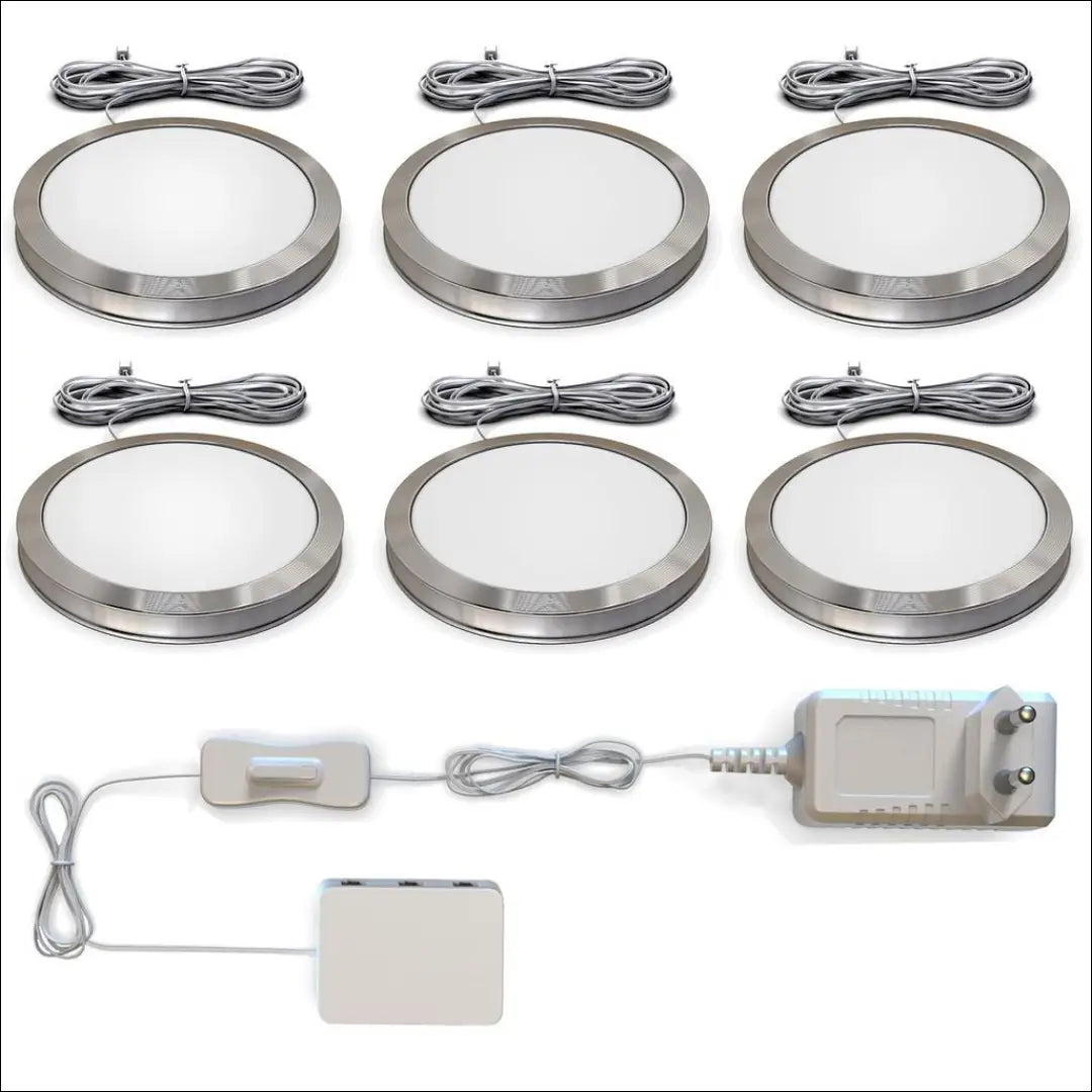 LED šviestuvų rinkinys (6vnt) DI12353 - €27 Save 50% 25-50, __label:Pristatymas 1-2 d.d., color-sidabrine, interjeras,
