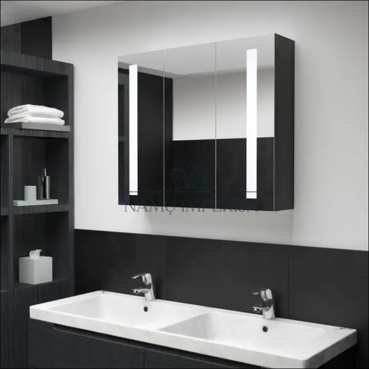 LED vonios spintelė KI854 - €56 Save 60% 50-100, color-pilka, material-mdf, material-stiklas, pazeistas Pilka / MDF