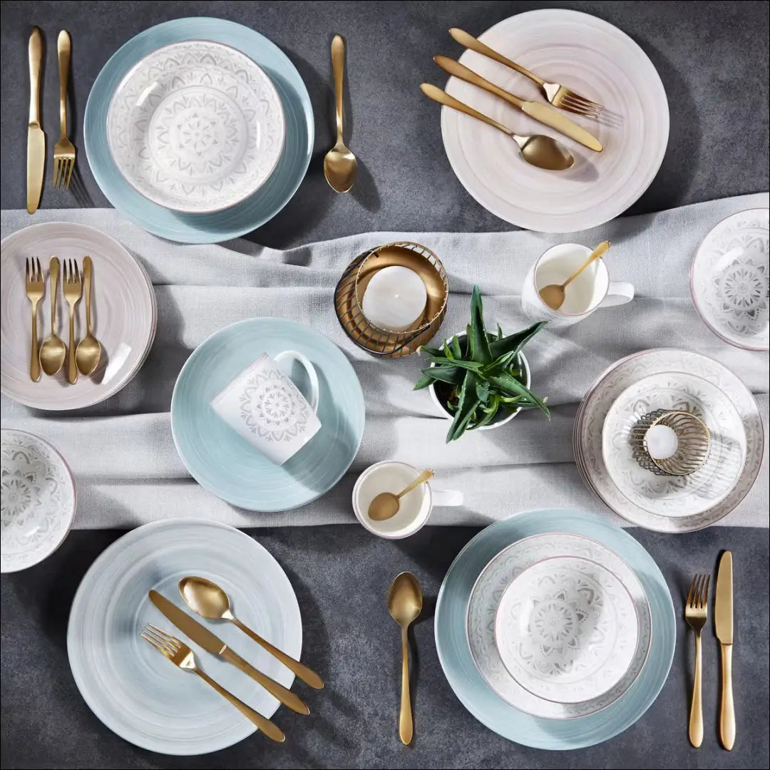 Lėkščių komplektas (5vnt) DI11500 - €26 Save 50% 25-50, __label:Pristatymas 1-2 d.d., color-rozine, color-turkis, indai