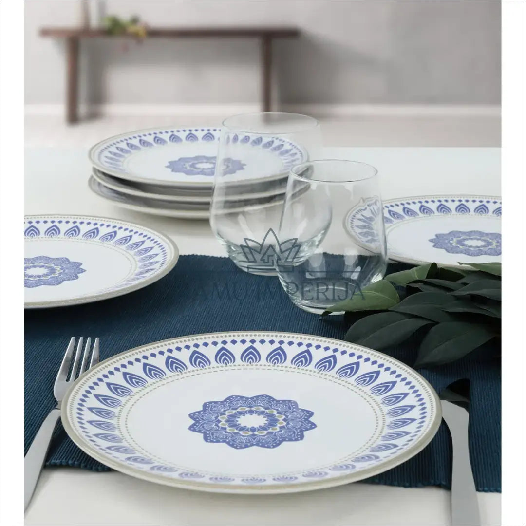 Lėkščių komplektas (6vnt) DI10154 - €15 Save 50% __label:Pristatymas 1-2 d.d., color-balta, color-melyna, indai,