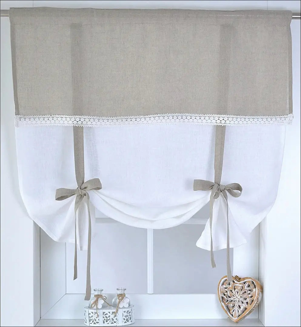 Lininė užuolaida DI12105 - €22 Save 50% __label:Pristatymas 1-2 d.d., color-balta, color-smelio, material-linas,