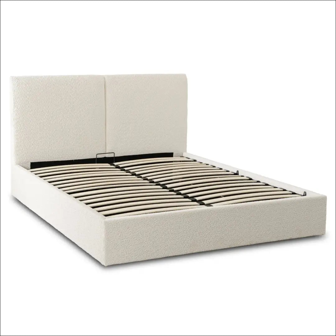 Lova 120x200 su daiktadėže kreminės spalvos Boucle TE2585 - €307.69 Save 15% __label:Pristatymas 5-14 d.d., Newelite