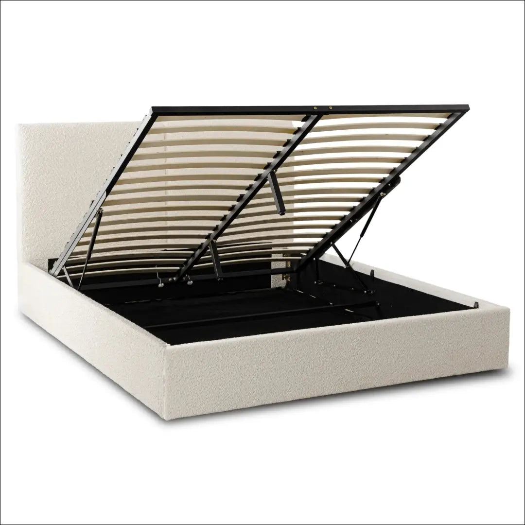 Lova 120x200 su daiktadėže kreminės spalvos Boucle TE2585 - €307.69 Save 15% __label:Pristatymas 5-14 d.d., Newelite