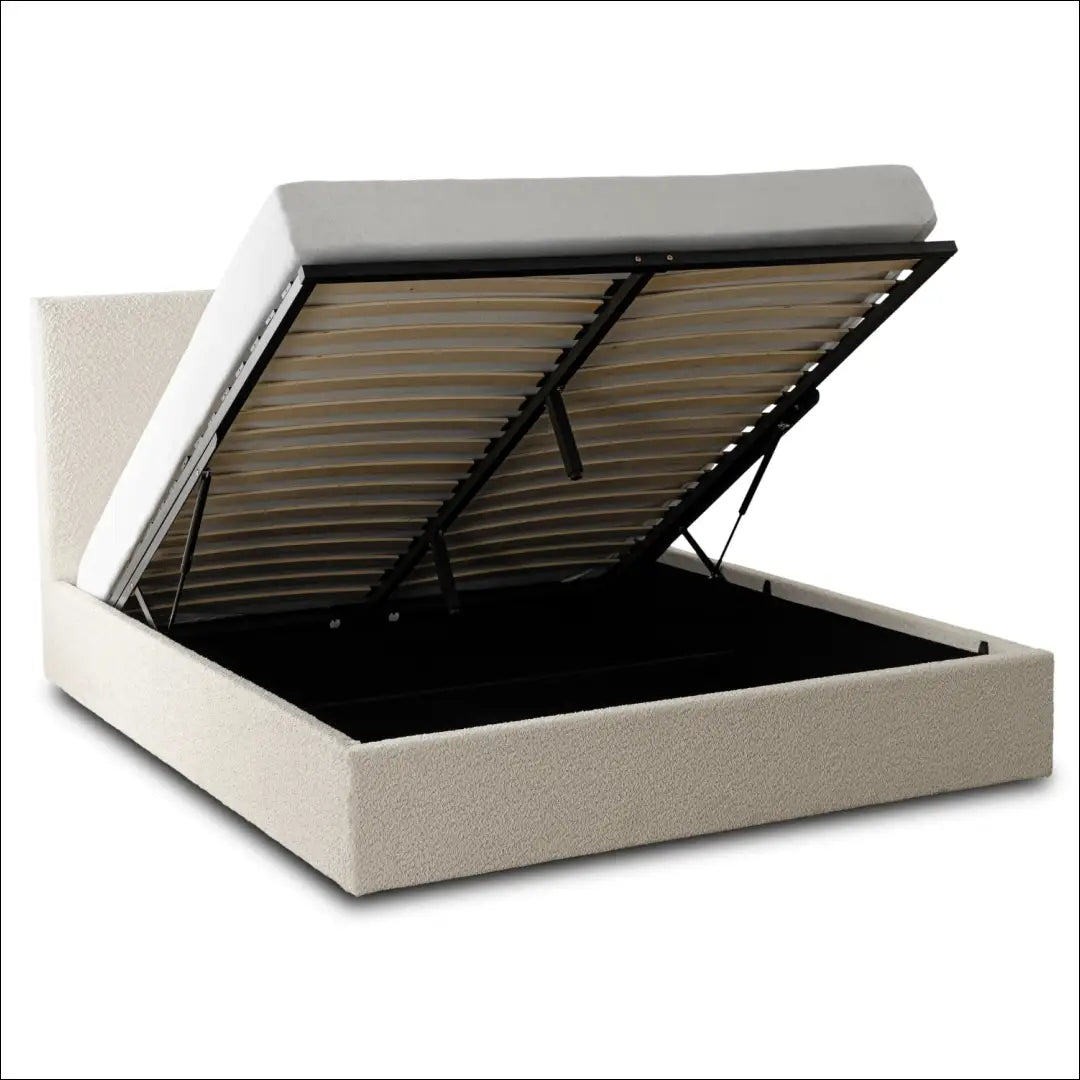Lova 120x200 su daiktadėže kreminės spalvos Boucle TE2585 - €307.69 Save 15% __label:Pristatymas 5-14 d.d., Newelite