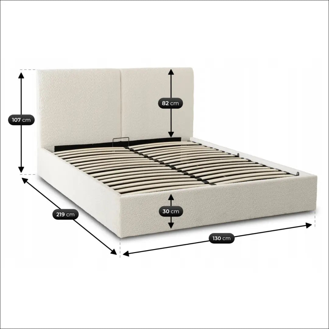 Lova 120x200 su daiktadėže kreminės spalvos Boucle TE2585 - €307.69 Save 15% __label:Pristatymas 5-14 d.d., Newelite