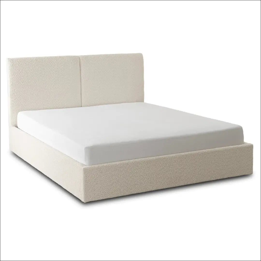 Lova 120x200 su daiktadėže kreminės spalvos Boucle TE2585 - €307.69 Save 15% __label:Pristatymas 5-14 d.d., Newelite
