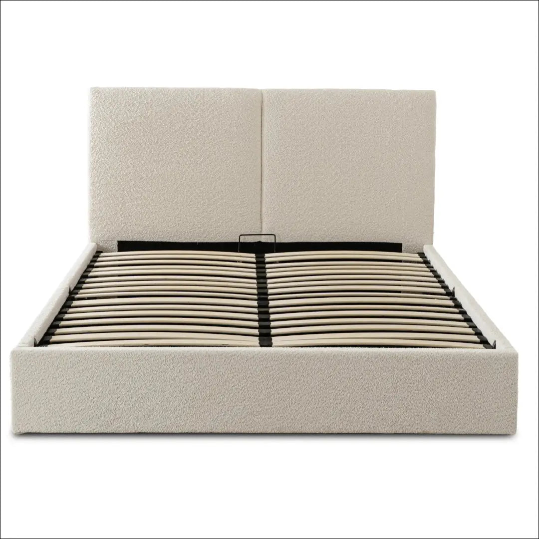 Lova 120x200 su daiktadėže kreminės spalvos Boucle TE2585 - €307.69 Save 15% __label:Pristatymas 5-14 d.d., Newelite