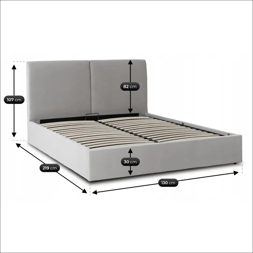 Lova 120x200 su daiktadėže pilka aksominė TE2588 - €307.69 Save 15% __label:Pristatymas 5-14 d.d., Newelite Naujausi